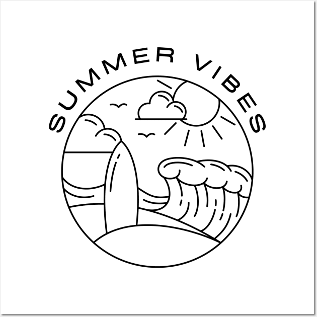 Summer Vibes. Fun Summer, Beach, Sand, Surf Design. Wall Art by That Cheeky Tee